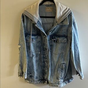 Free people Denim Hooded Jacket